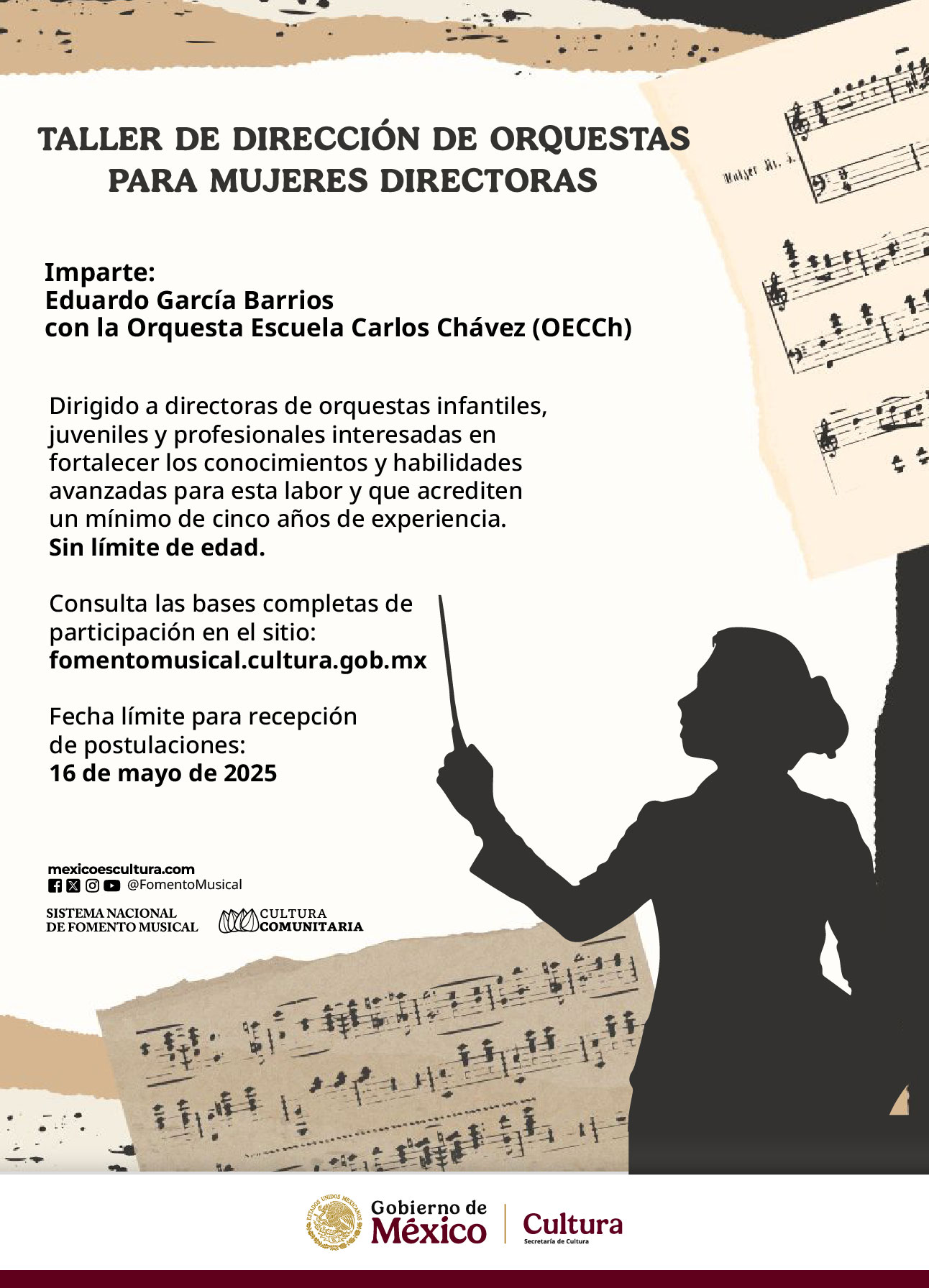 Convocatoria:Taller de Dirección de Orquestas para Mujeres Directoras